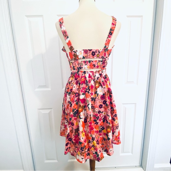 Altar'd State Pink Floral Higgins Dress Smocked Wide Straps Womens Sz S  NEW - Picture 8 of 15
